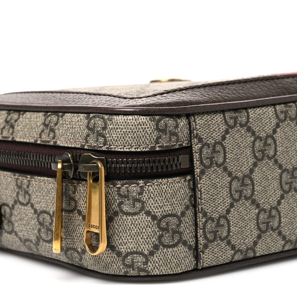 GG Supreme Monogram Web Small Ophidia Top Handle Shoulder Bag Brown wholesalehk.shop
