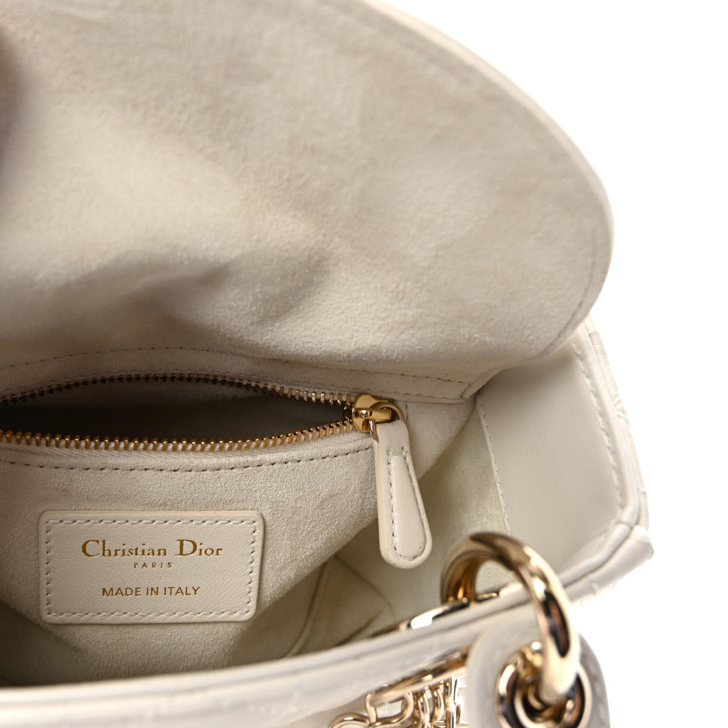 Lambskin Cannage Mini Lady Dior Latte wholesalehk.shop