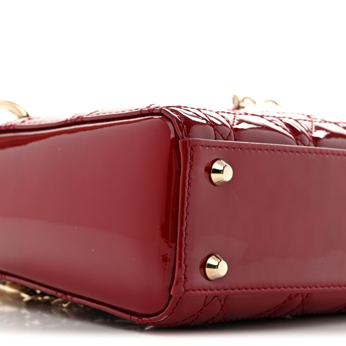 Patent Cannage Mini Lady Dior Red wholesalehk.shop