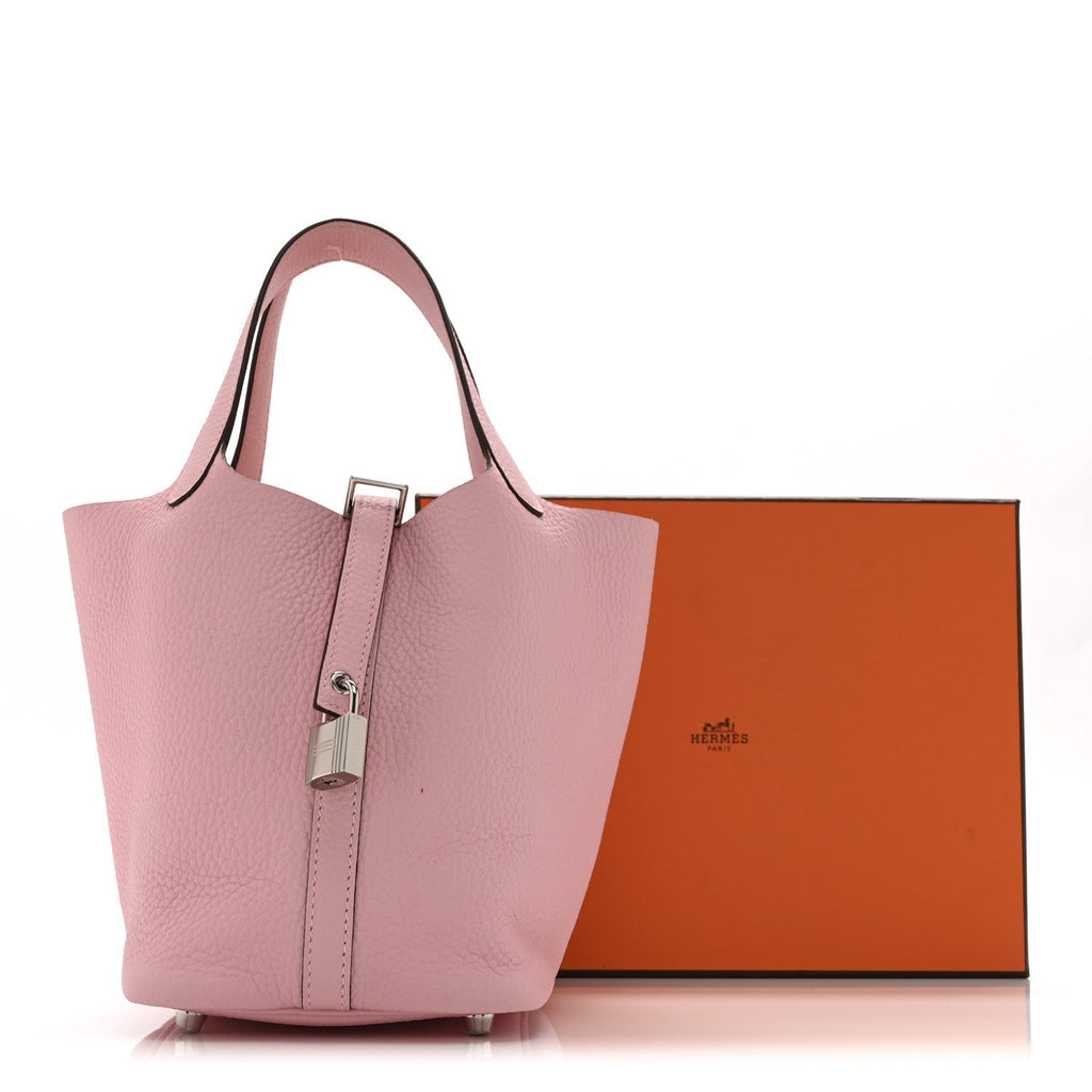 Taurillon Clemence Picotin Lock 18 PM Rose Sakura £¨ Direct shipment via from wholesalehk.shop
