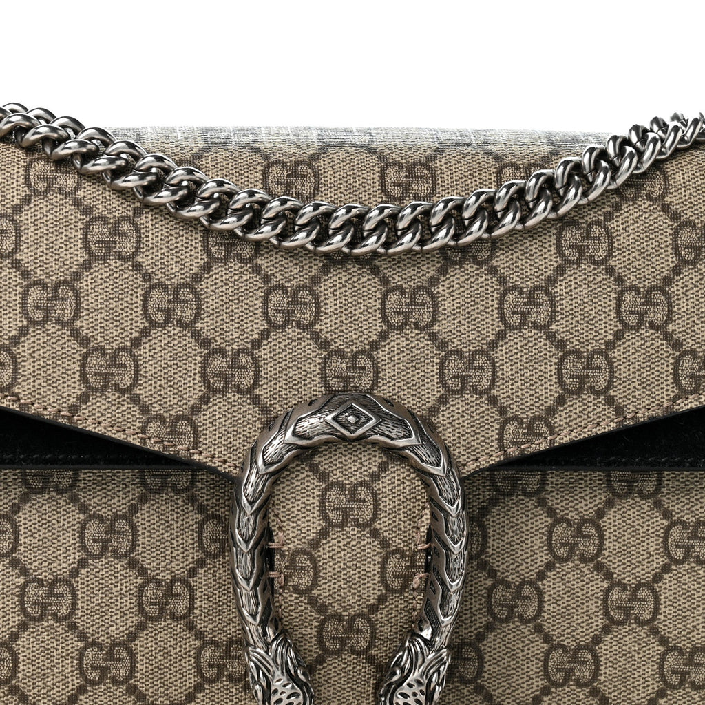 GG Supreme Monogram Small Dionysus Shoulder Bag Black wholesalehk.shop
