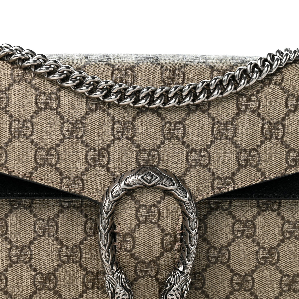 GG Supreme Monogram Small Dionysus Shoulder Bag Black wholesalehk.shop