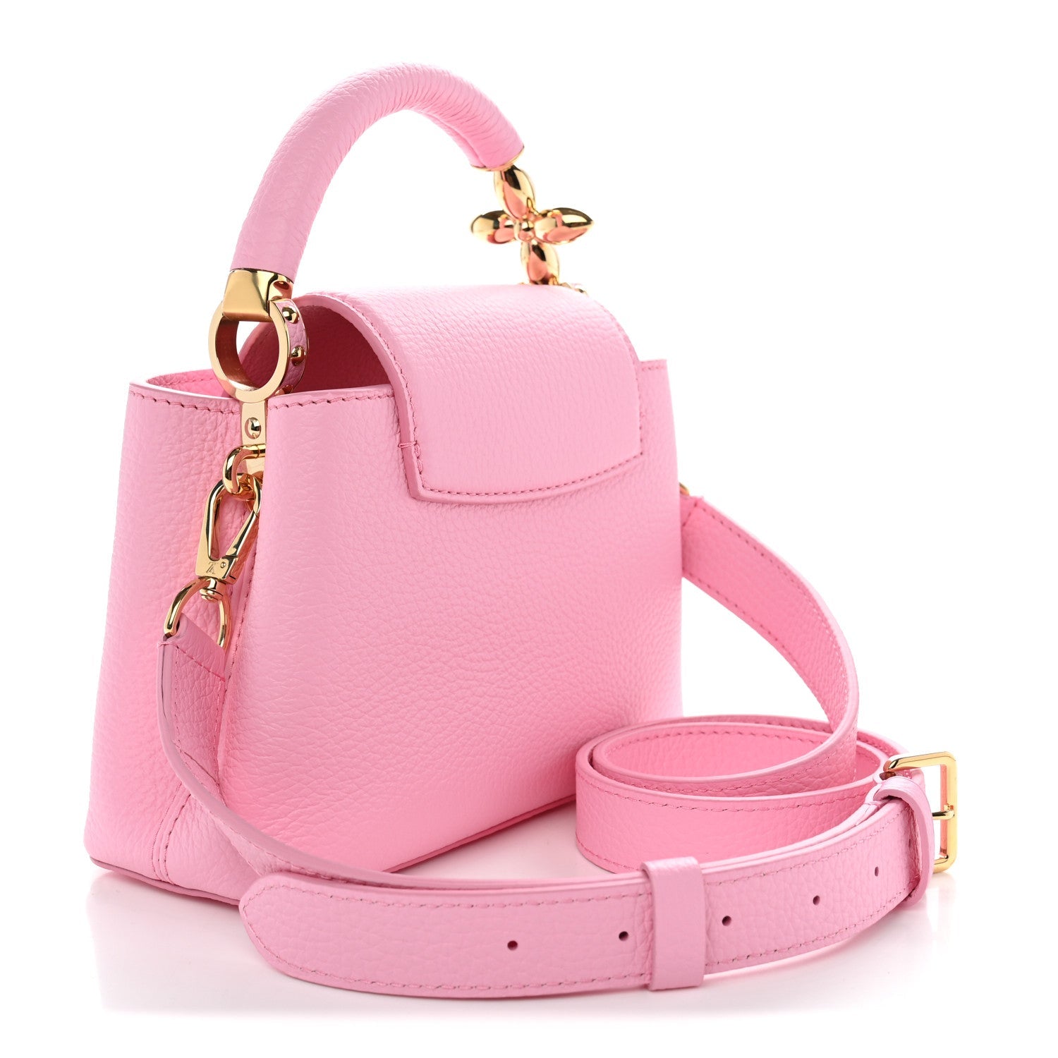 Taurillon Embellished Flower Handle Capucines Mini  Marshmallow Pink £¨ Direct shipment via from wholesalehk.shop
