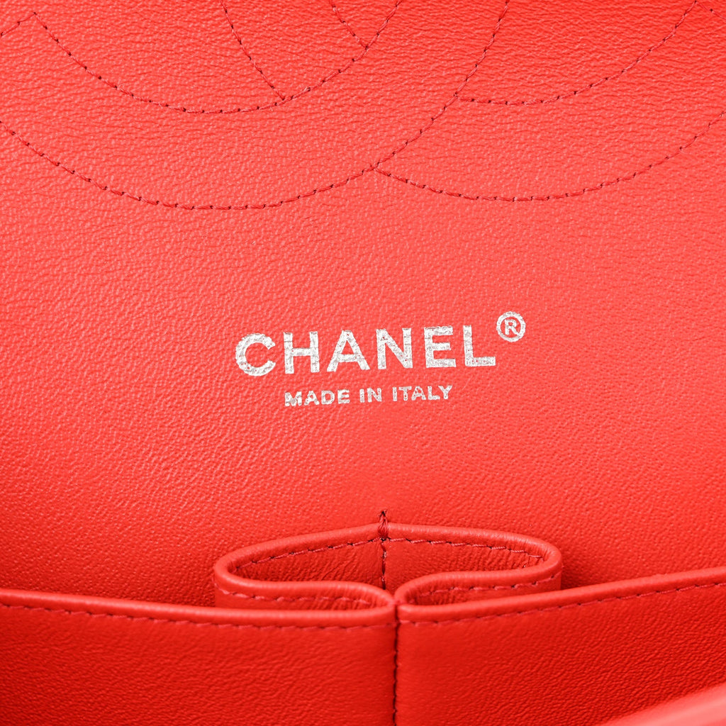 Lambskin Quilted Jumbo Double Flap Red wholesalehk.shop