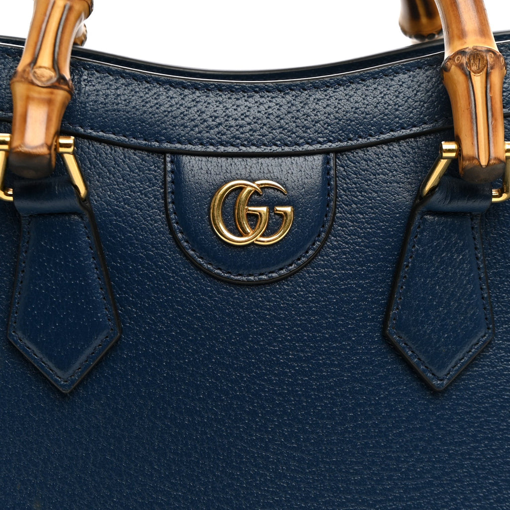Textured Dollar Calfskin Web Small Diana Tote Bag Royal Crop wholesalehk.shop