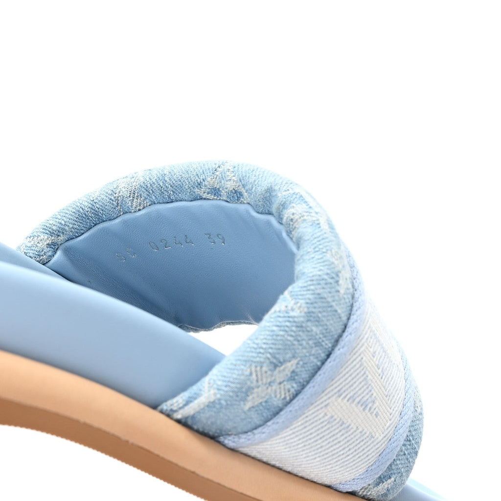 Monogram Denim LV Bliss Womens Comfort Mules 39 Turquoise £¨ Direct shipment via from wholesalehk.shop