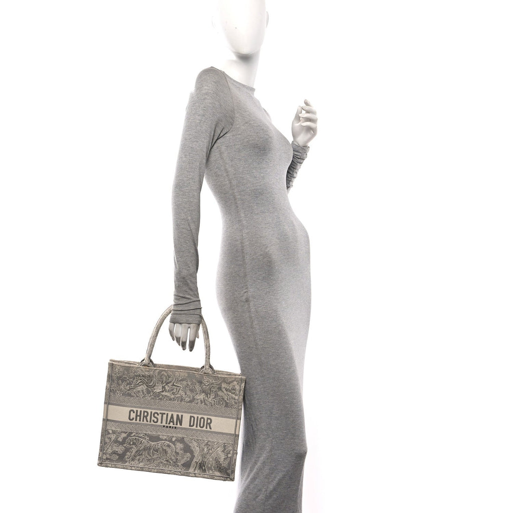 Canvas Embroidered Medium Dioriviera Toile De Jouy Reverse Book Tote Gray £¨ Direct shipment via from wholesalehk.shop