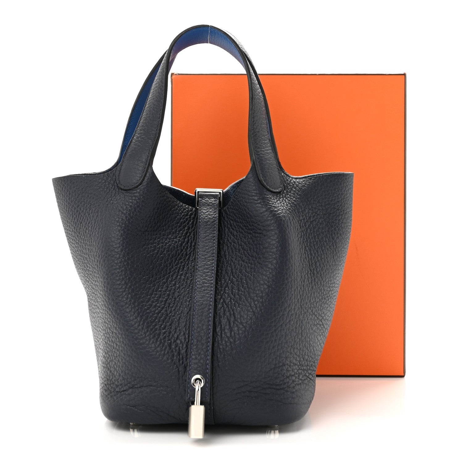 Taurillon Clemence Swift Eclat Picotin Lock 18 PM Bleu Encre Bleu Zellige £¨ Direct shipment via from wholesalehk.shop