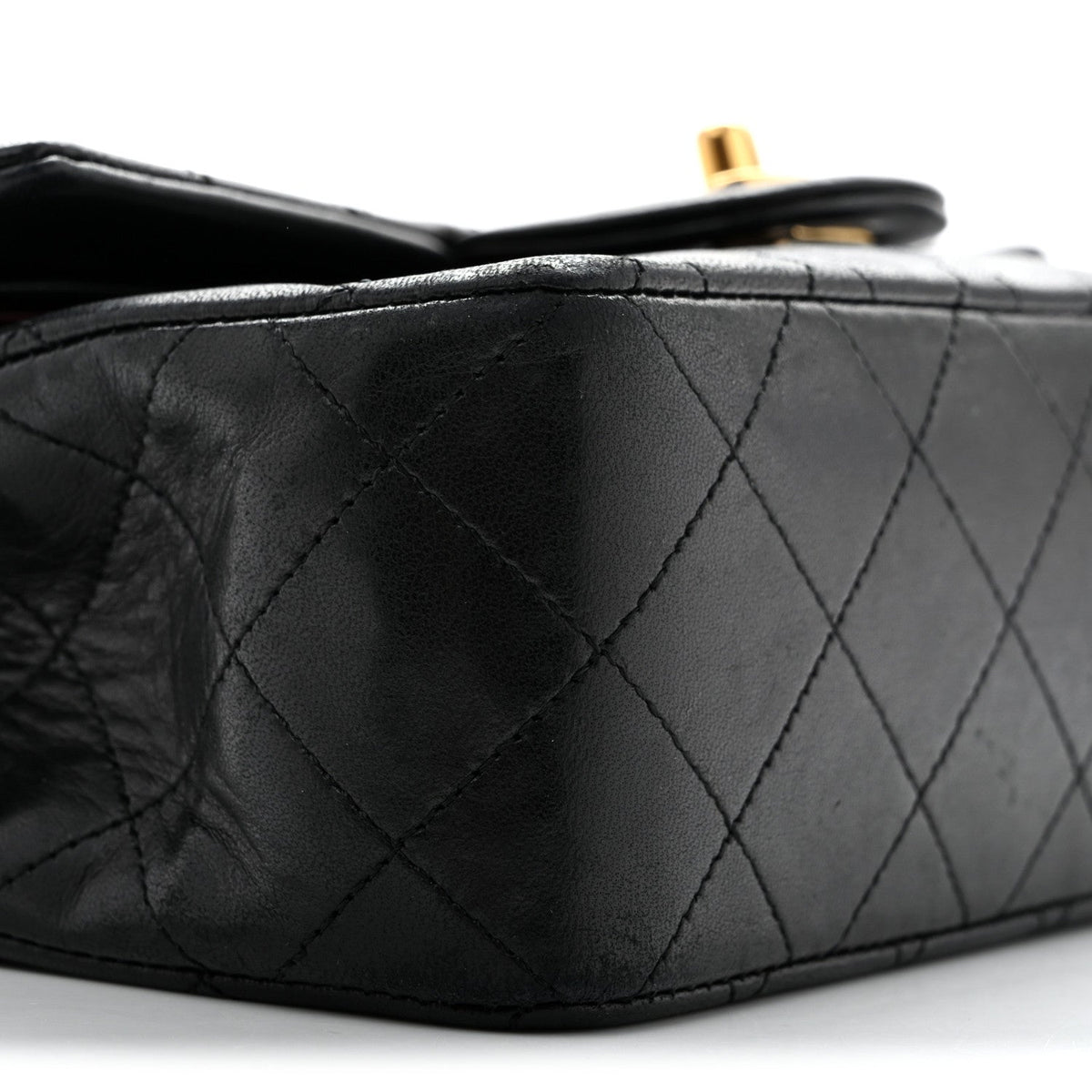 Lambskin Quilted Small Double Flap Black wholesalehk.shop