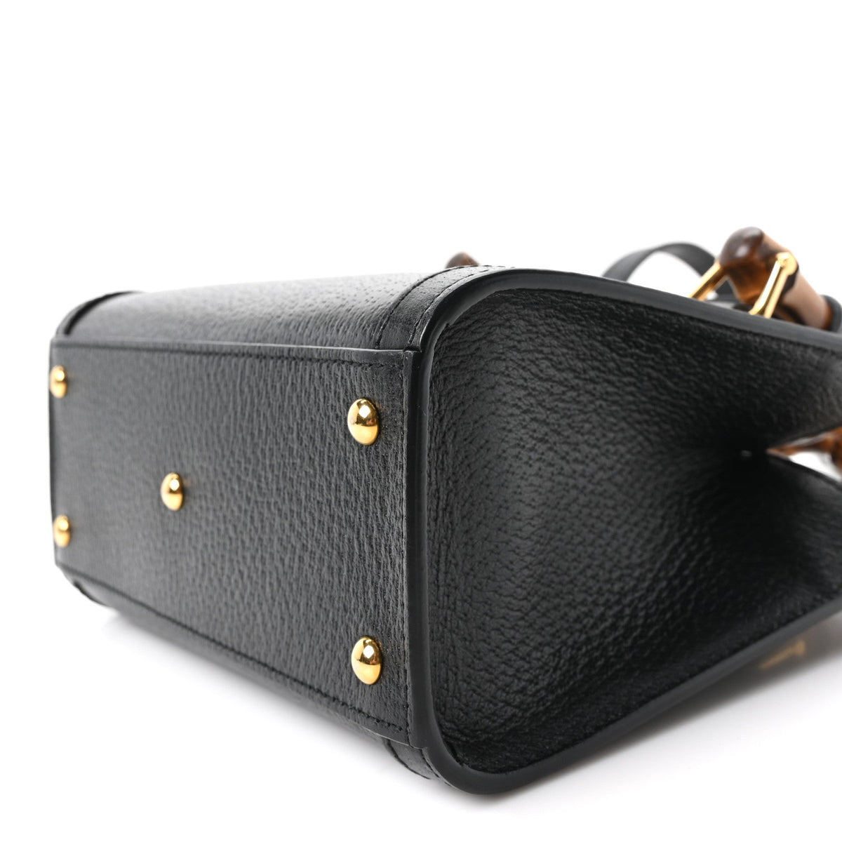 Textured Dollar Calfskin Web Mini Diana Tote Bag Black Dusty Grey wholesalehk.shop