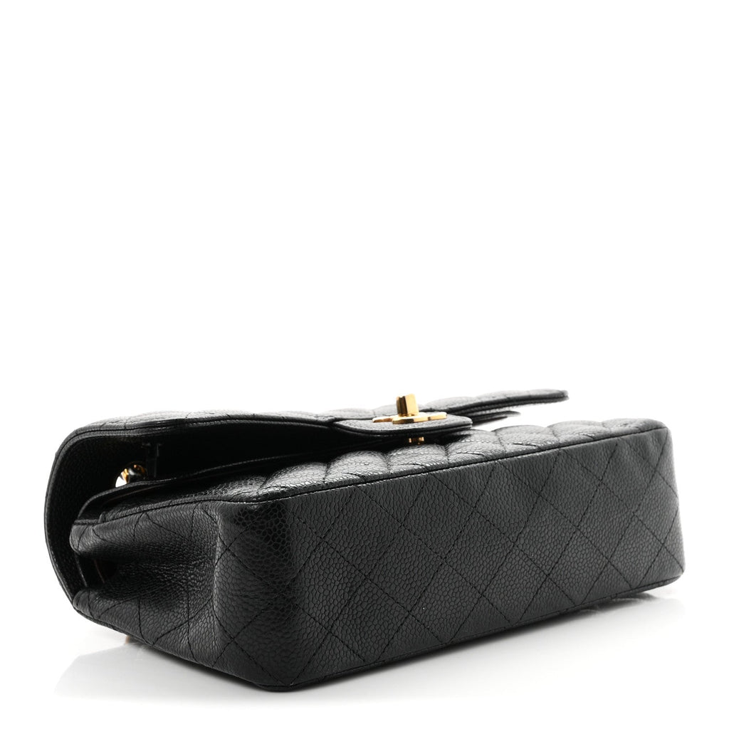 Caviar Quilted Small Double Flap Black wholesalehk.shop