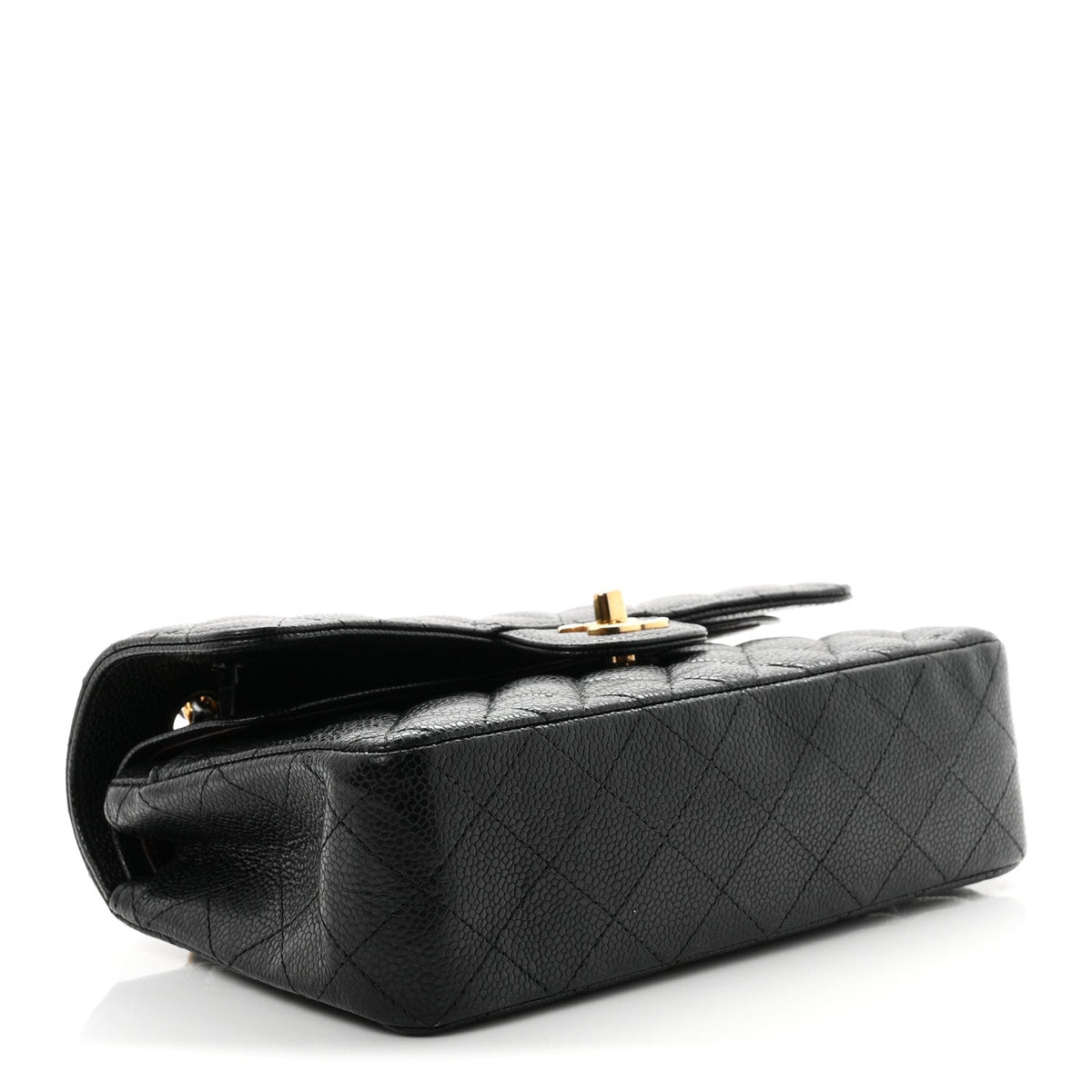 Caviar Quilted Small Double Flap Black wholesalehk.shop