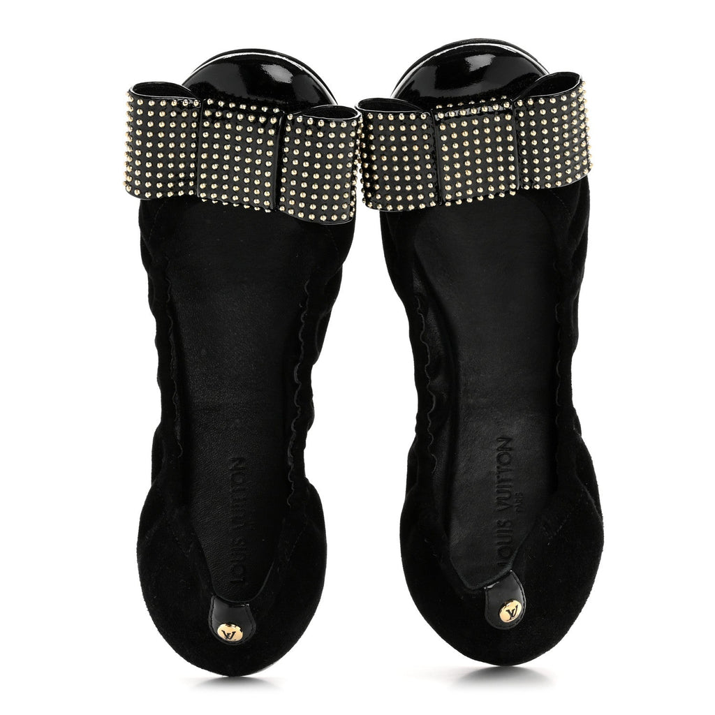 Suede Patent Studded Flirty Ballerina Bow Flats 39.5 Black £¨ Direct shipment via from wholesalehk.shop