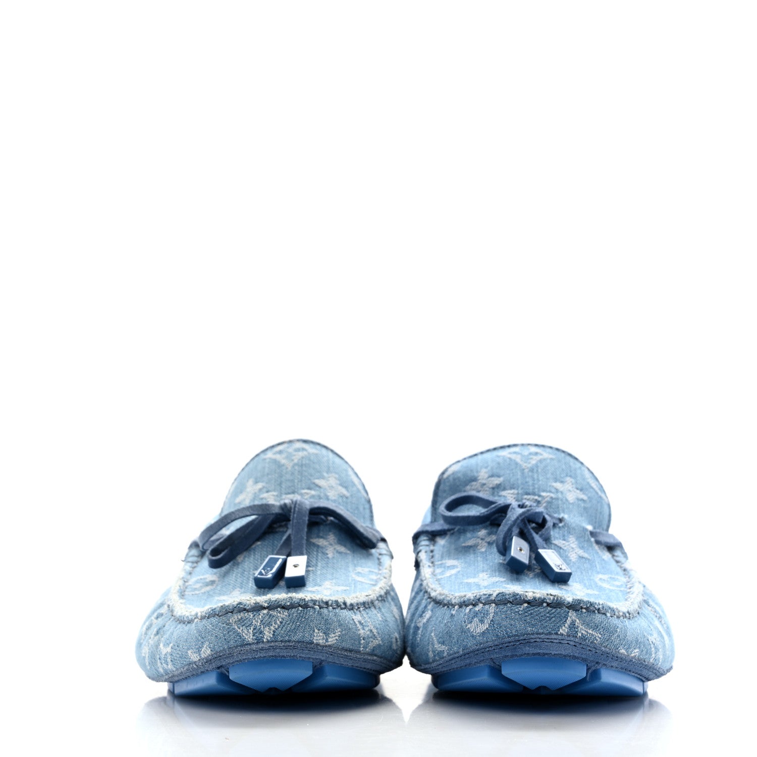 Monogram Denim Mens Driver Moccasin Loafers 8 Blue £¨ Direct shipment via from wholesalehk.shop