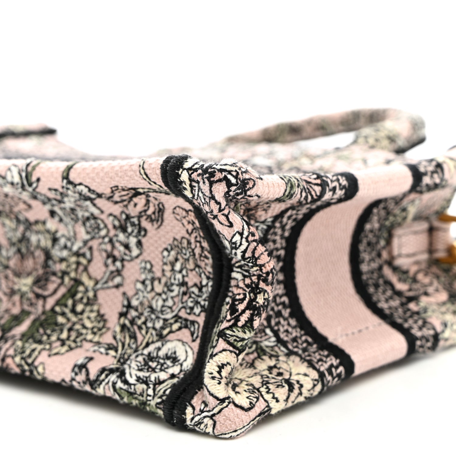 Canvas Embroidered Mini Book Tote With Strap Pink Multicolor £¨ Direct shipment via from wholesalehk.shop