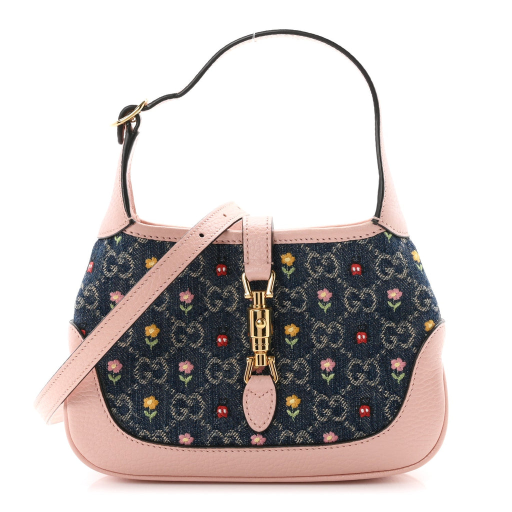 New Denim GG Monogram Calfskin Love Parade Mini Jackie 1961 Hobo Light Pink £¨ Direct shipment via from wholesalehk.shop