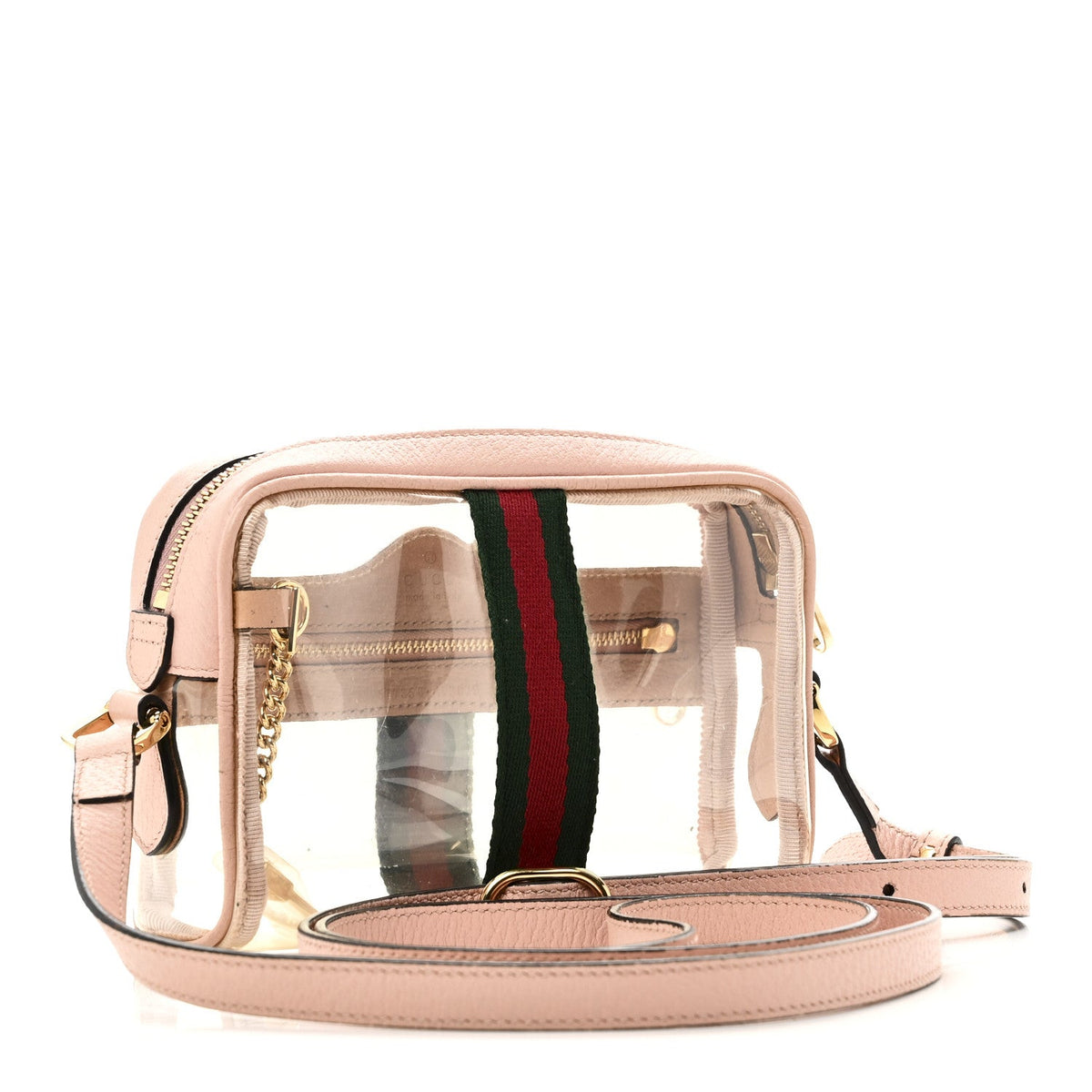 Vinyl Web Mini Ophidia Transparent Shoulder Bag Perfect Pink wholesalehk.shop
