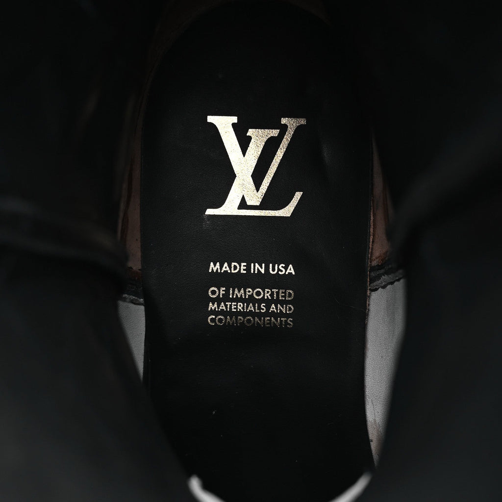 Calfskin LV Texan Mens Rider Boots 7.5 Black Gold £¨ Direct shipment via from wholesalehk.shop