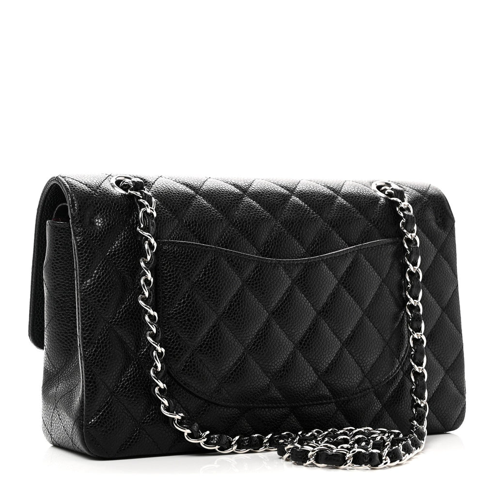 Caviar Quilted Medium Double Flap Black wholesalehk.shop