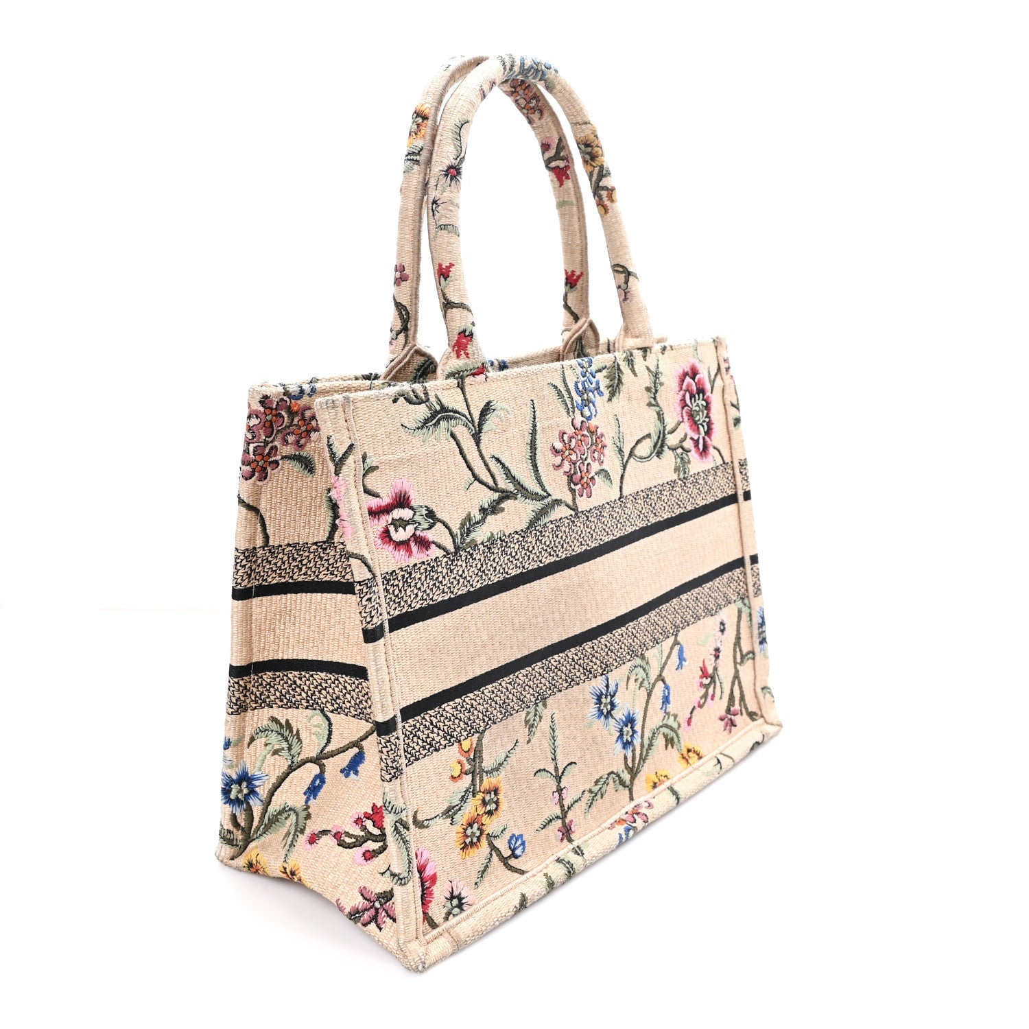 Raffia Embroidered Petites Fleurs Medium Book Tote Natural £¨ Direct shipment via from wholesalehk.shop