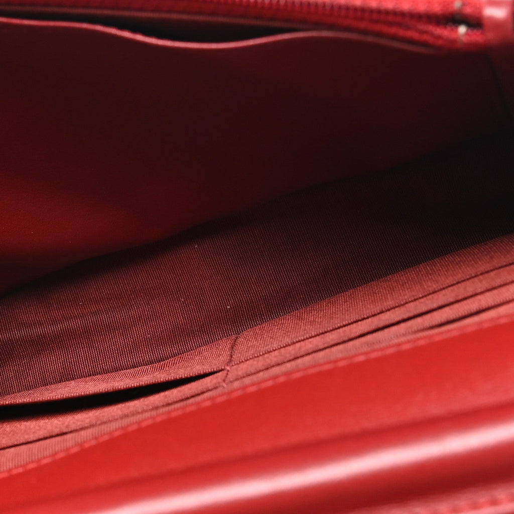 Caviar Quilted Boy Wallet On Chain WOC Red wholesalehk.shop