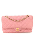 Caviar Quilted Medium Double Flap Light Pink wholesalehk.shop
