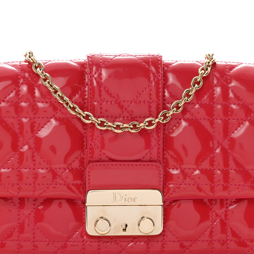 Patent Cannage Miss Dior Promenade Pouch Fuchsia wholesalehk.shop