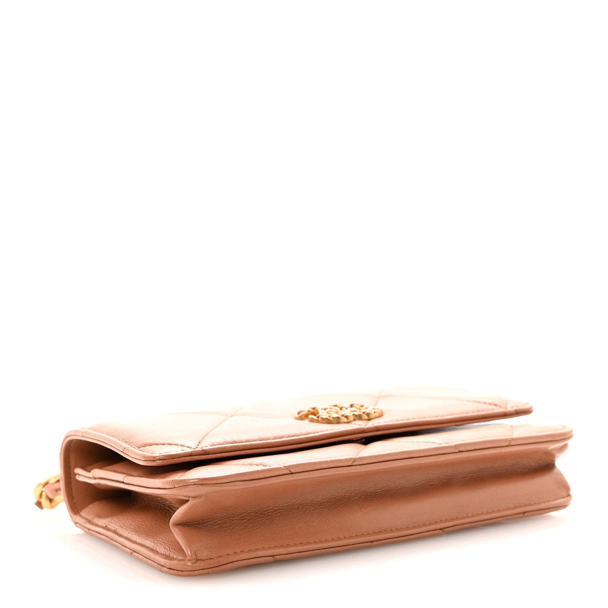 Lambskin Quilted Chanel 19 Wallet On Chain WOC Brown wholesalehk.shop