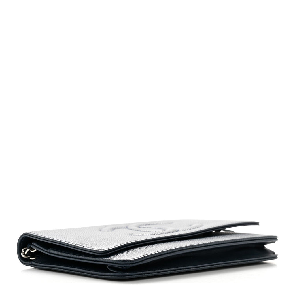 Caviar Timeless CC Wallet on Chain WOC Navy Blue wholesalehk.shop