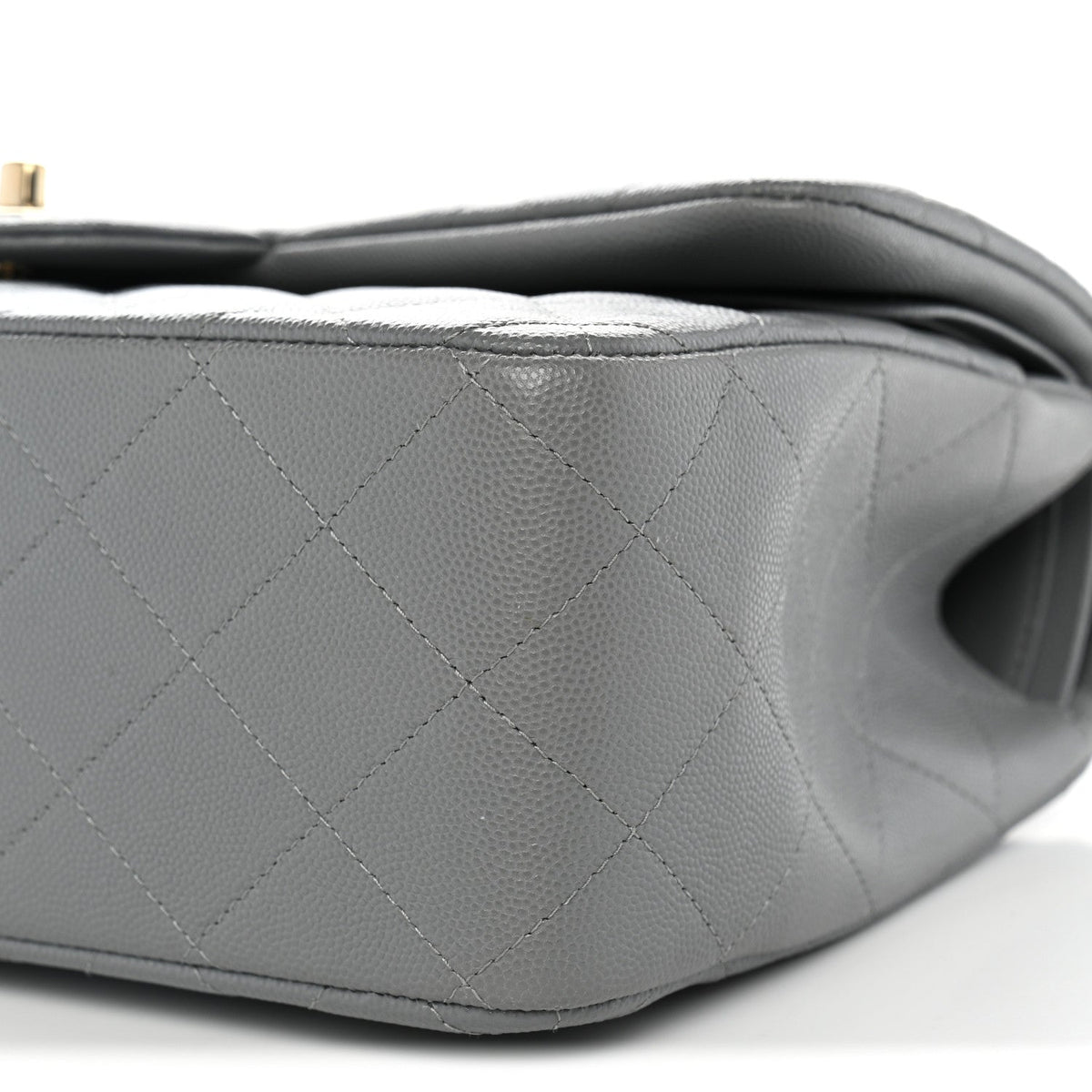 Caviar Quilted Jumbo Double Flap Grey wholesalehk.shop