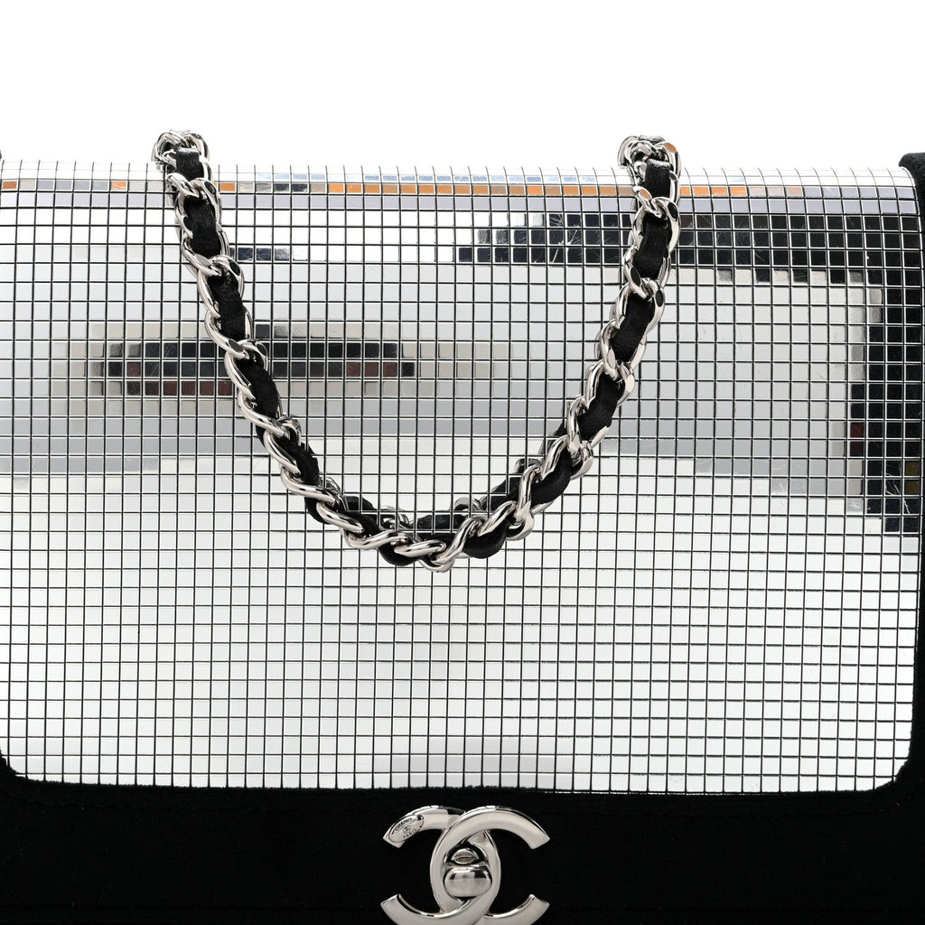 Velvet Mirror Embellished Boy Wallet On Chain WOC Argent wholesalehk.shop