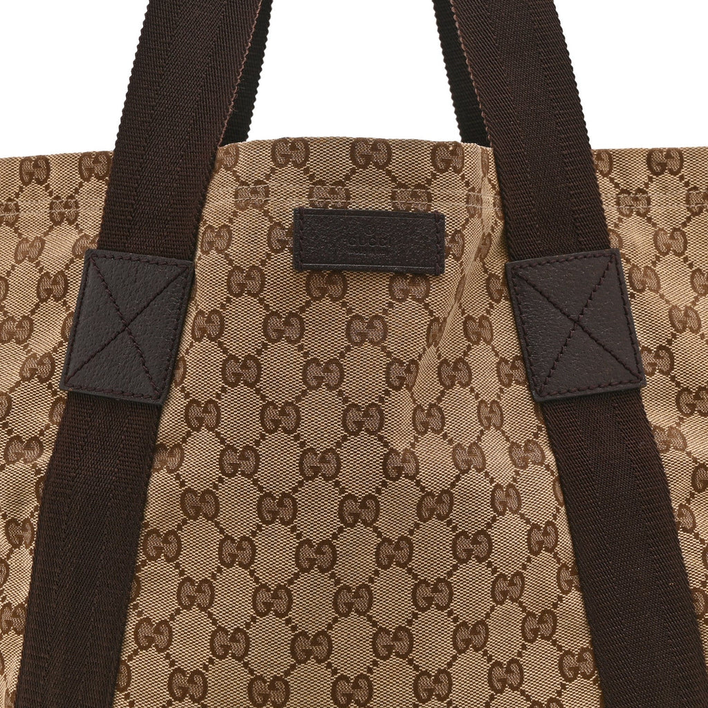 GG Monogram Medium Handle Vertical Tote Bag Dark Brown wholesalehk.shop