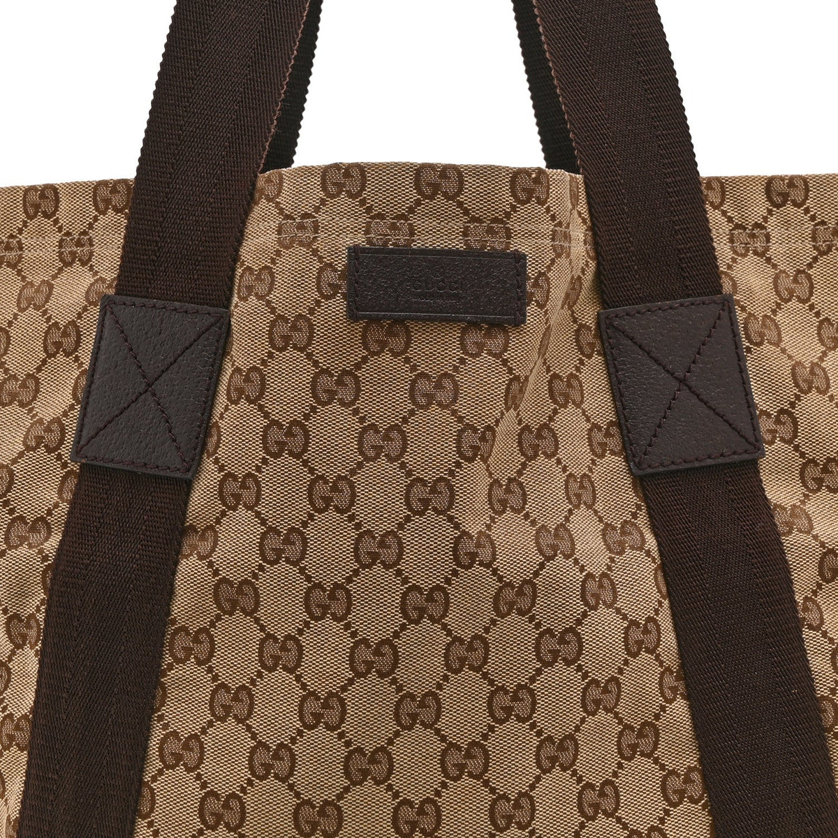 GG Monogram Medium Handle Vertical Tote Bag Dark Brown wholesalehk.shop