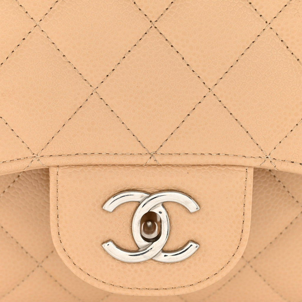 Caviar Quilted Jumbo Double Flap Beige Clair wholesalehk.shop