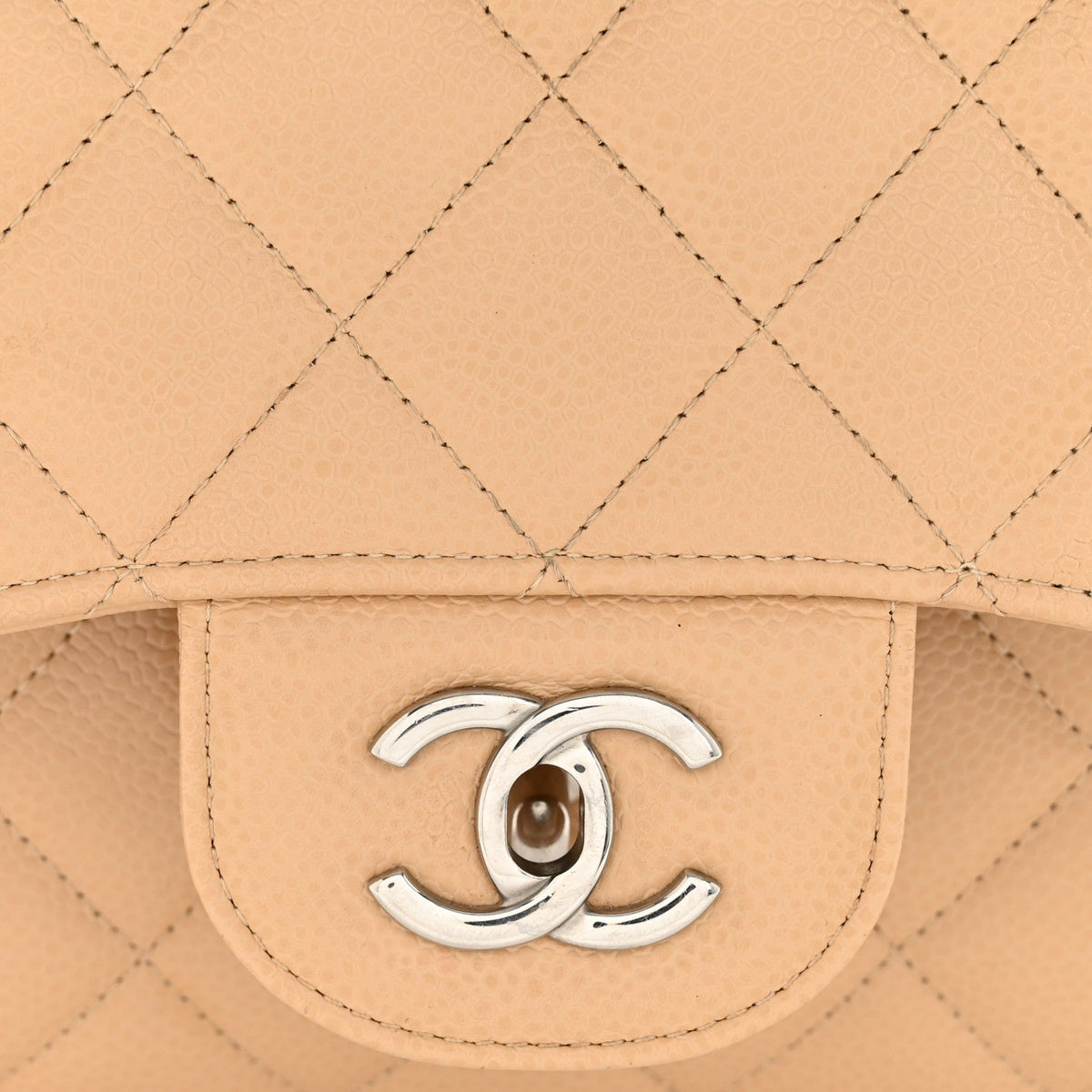 Caviar Quilted Jumbo Double Flap Beige Clair wholesalehk.shop