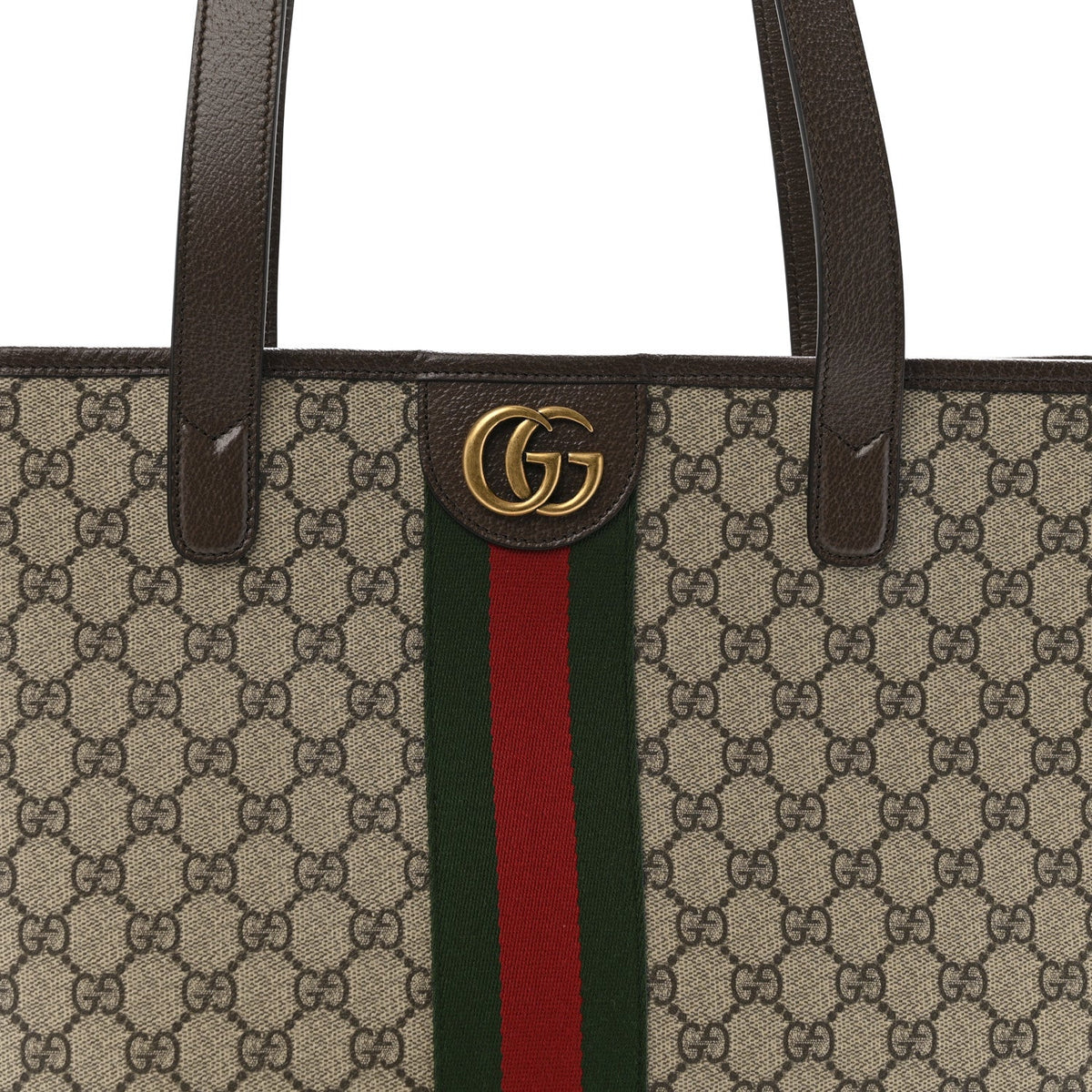 GG Supreme Monogram Medium Ophidia Tote Bag Brown wholesalehk.shop