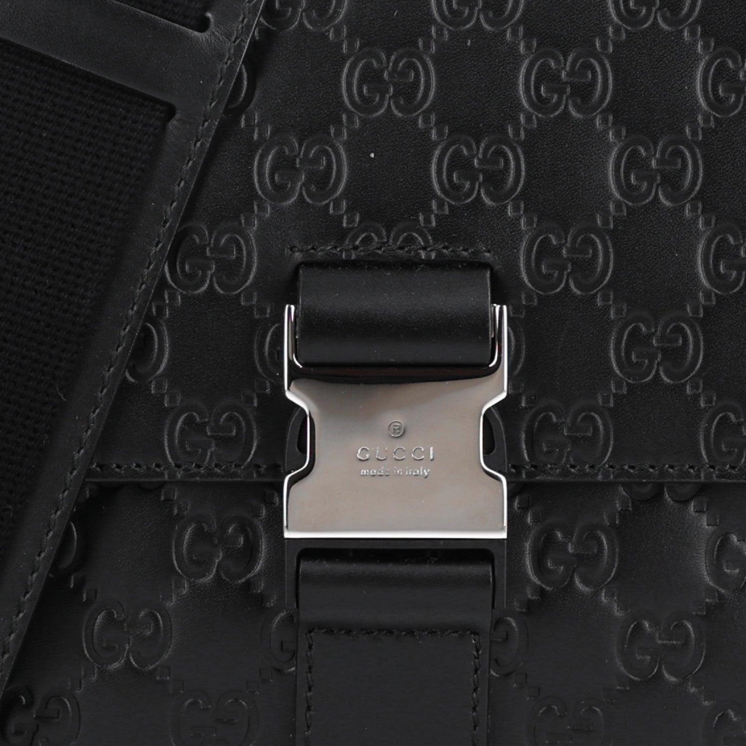Guccissima Signature Single Buckle Flap Messenger Bag Black £¨ Direct shipment via from wholesalehk.shop