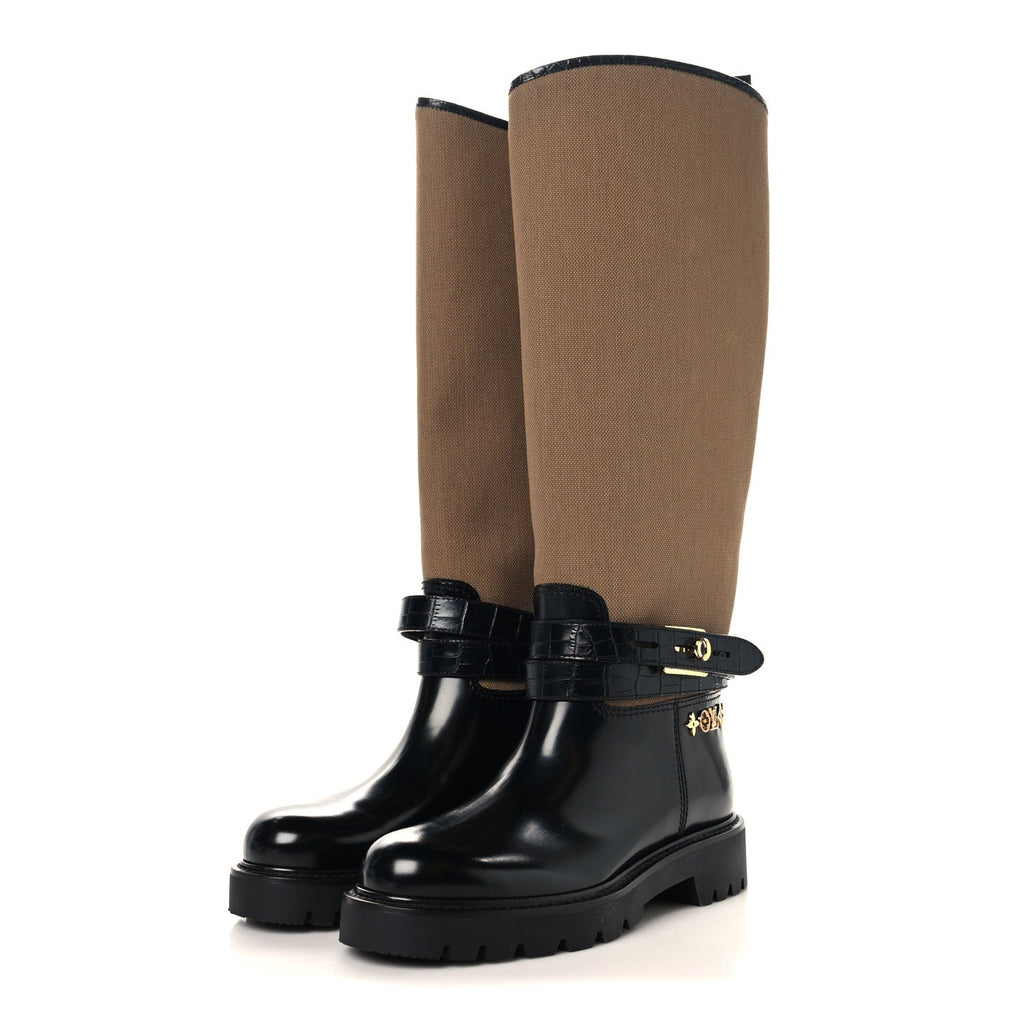 Canvas Calfskin Territory Flat High Ranger Boots 37 Khaki £¨ Direct shipment via from wholesalehk.shop