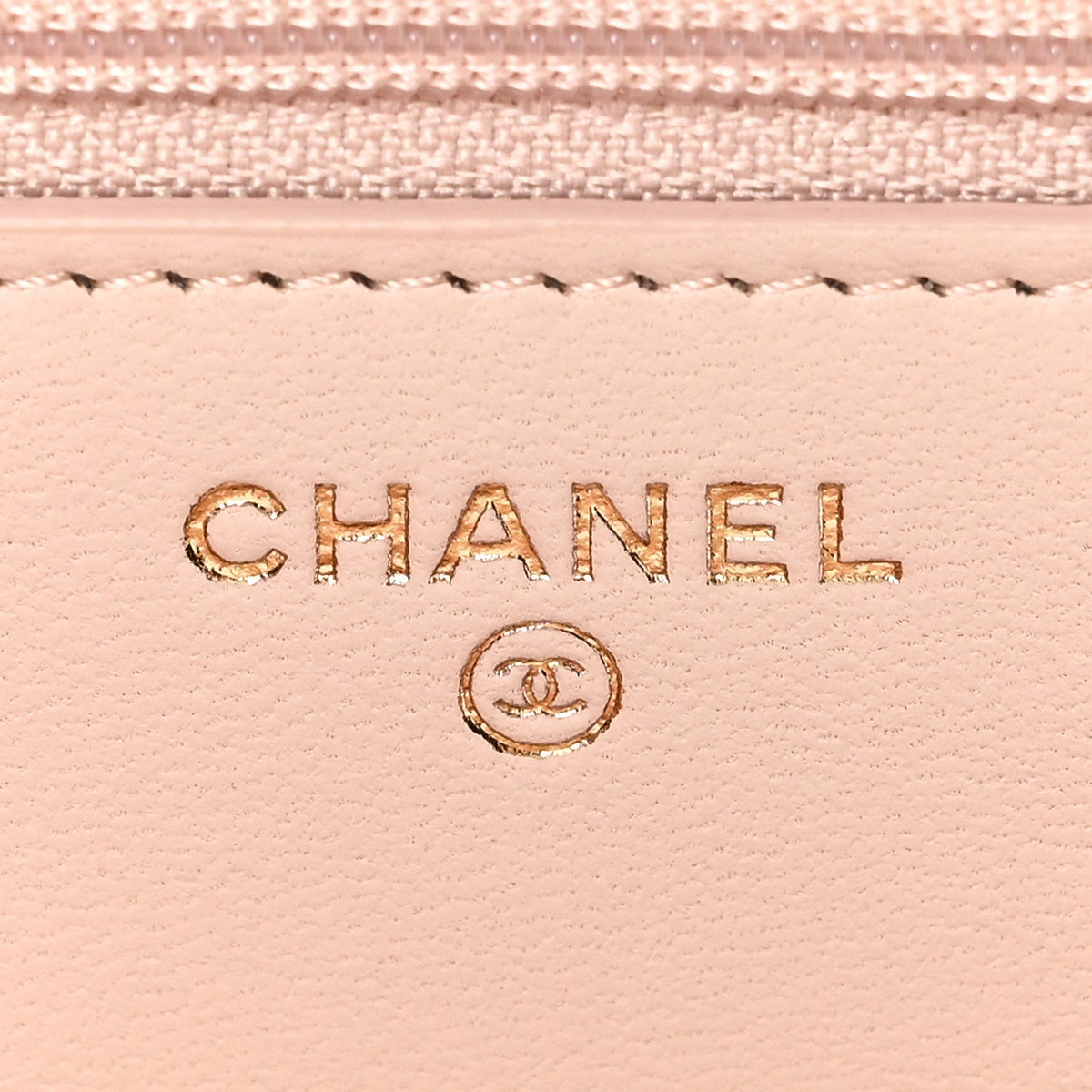 Lambskin Quilted Trendy CC Wallet On Chain WOC Light Beige wholesalehk.shop