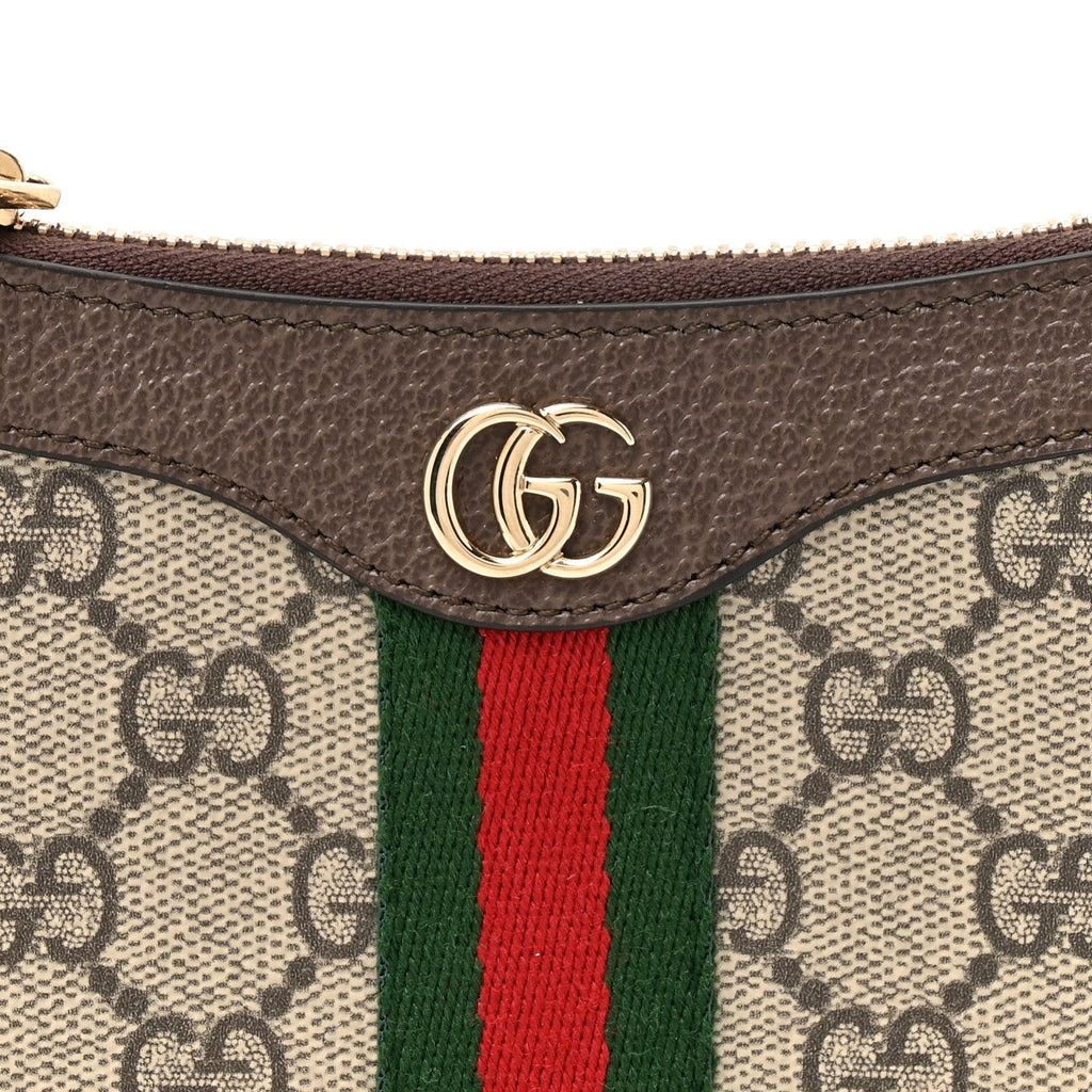 GG Supreme Monogram Textured Dollar Calfskin Web Mini Ophidia Shoulder Bag Beige Ebony New Acero wholesalehk.shop