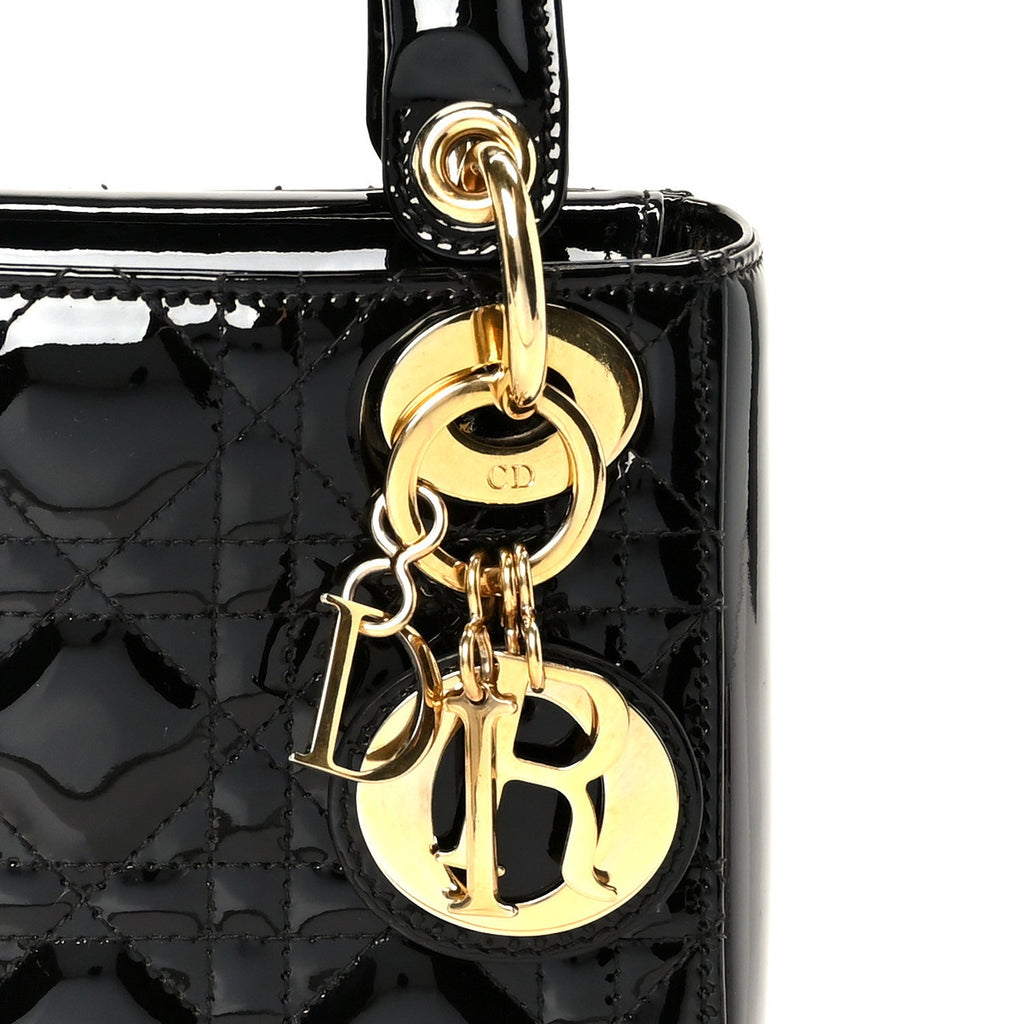 Patent Cannage Mini Lady Dior Black wholesalehk.shop