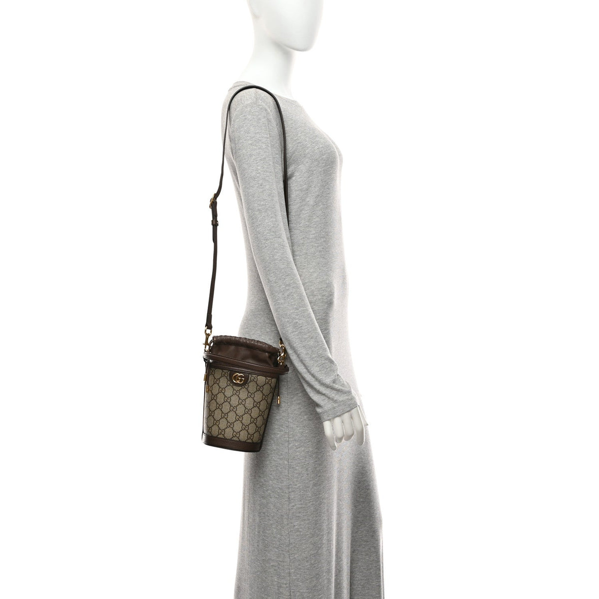 GG Supreme Monogram Ophidia Mini Bucket Bag Beige Ebony wholesalehk.shop