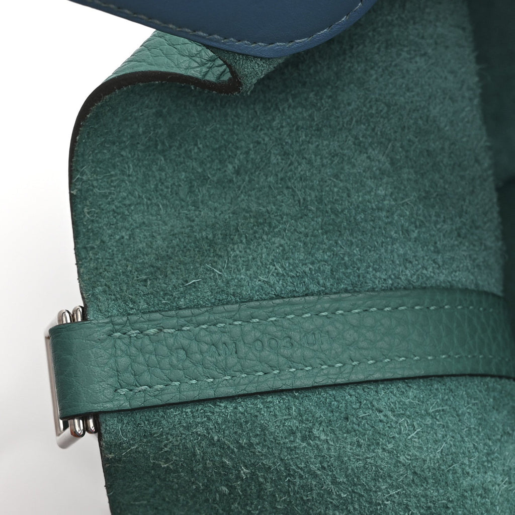 Taurillon Clemence Swift Eclat Picotin Lock 22 MM Vert Verone Bleu De Prusse £¨ Direct shipment via from wholesalehk.shop