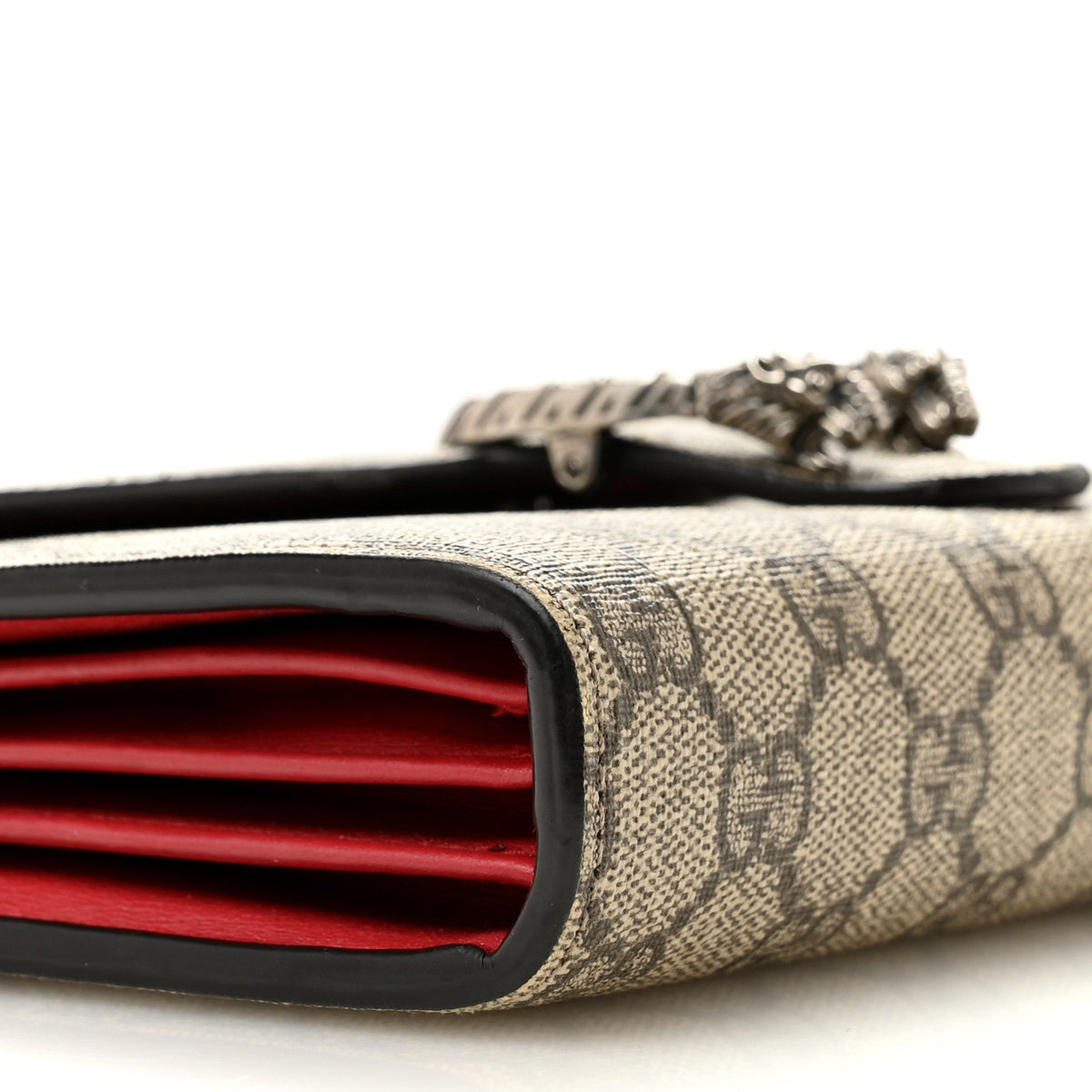 GG Supreme Monogram Mini Dionysus Chain Wallet Beige Vulcanic Red wholesalehk.shop