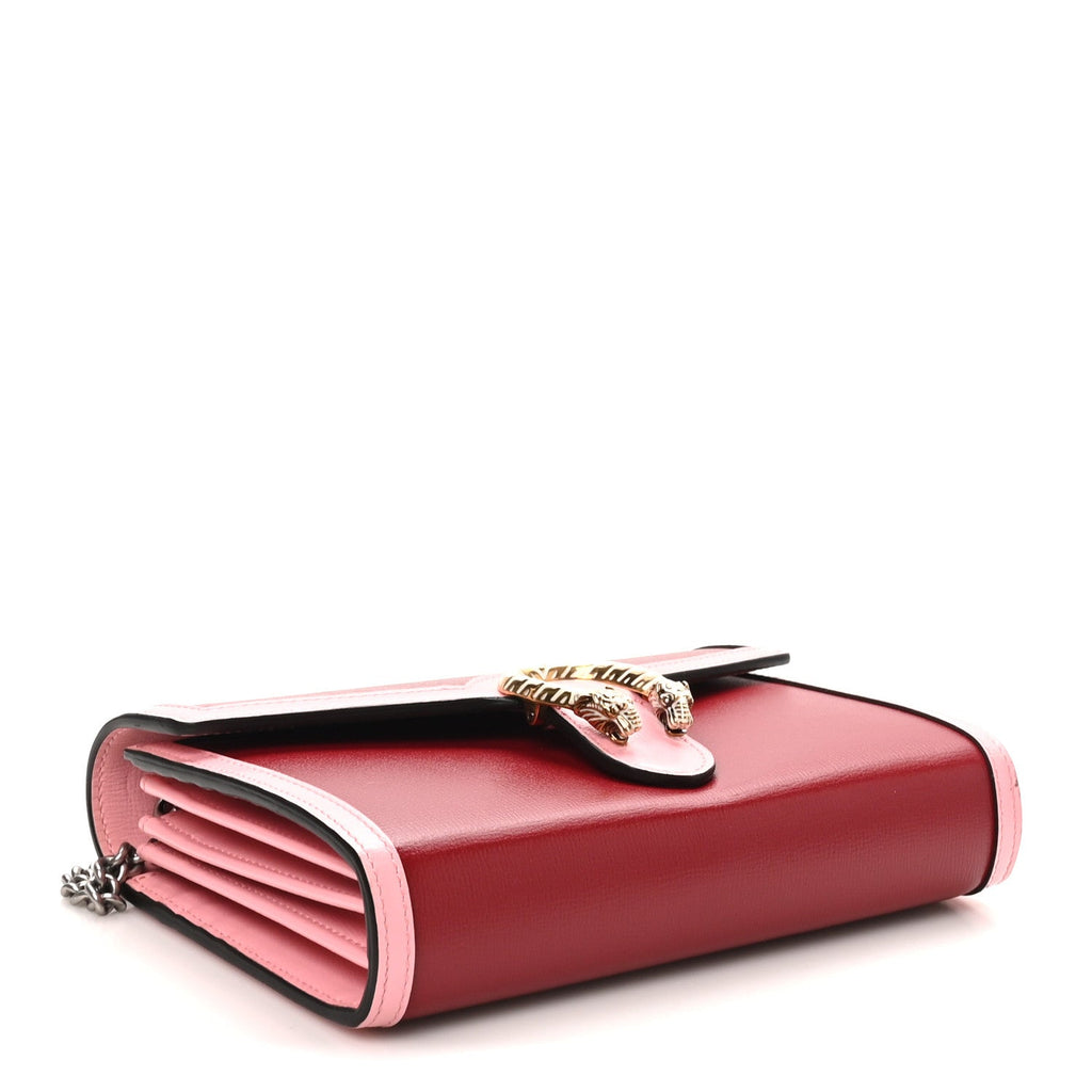 Azalea Calfskin Enamel Mini Dionysus Chain Wallet New Cherry Red Wild Rose Off White wholesalehk.shop