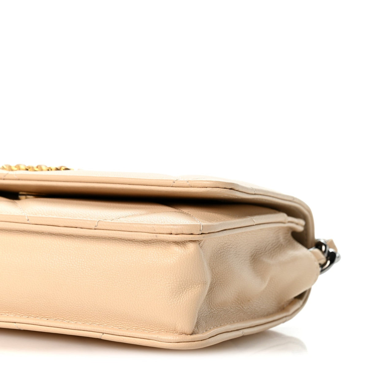 Lambskin Quilted Chanel 19 Wallet On Chain WOC Beige wholesalehk.shop