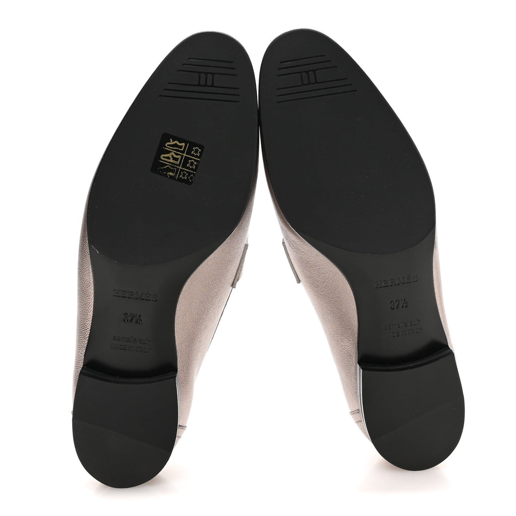 Metallic Goatskin Womens Royal Loafers 37.5 Champagne wholesalehk.shop