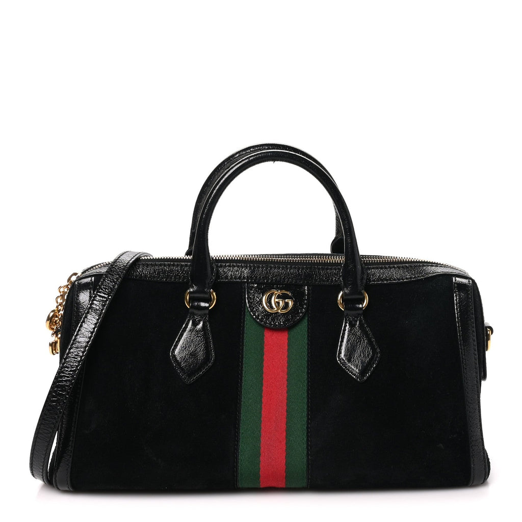 Suede Patent GG Web Medium Ophidia Boston Black wholesalehk.shop