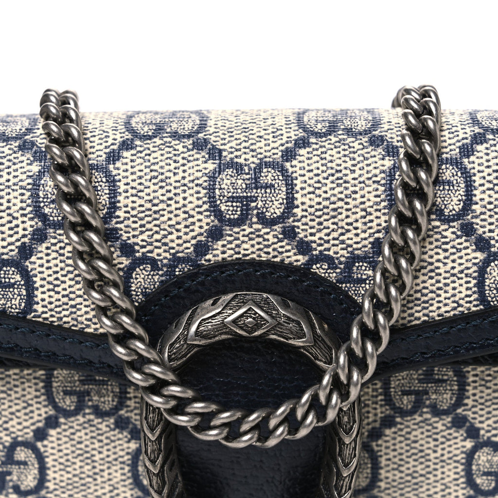 GG Supreme Monogram Textured Dollar Calfskin Super Mini Dionysus Shoulder Bag Beige Blue wholesalehk.shop