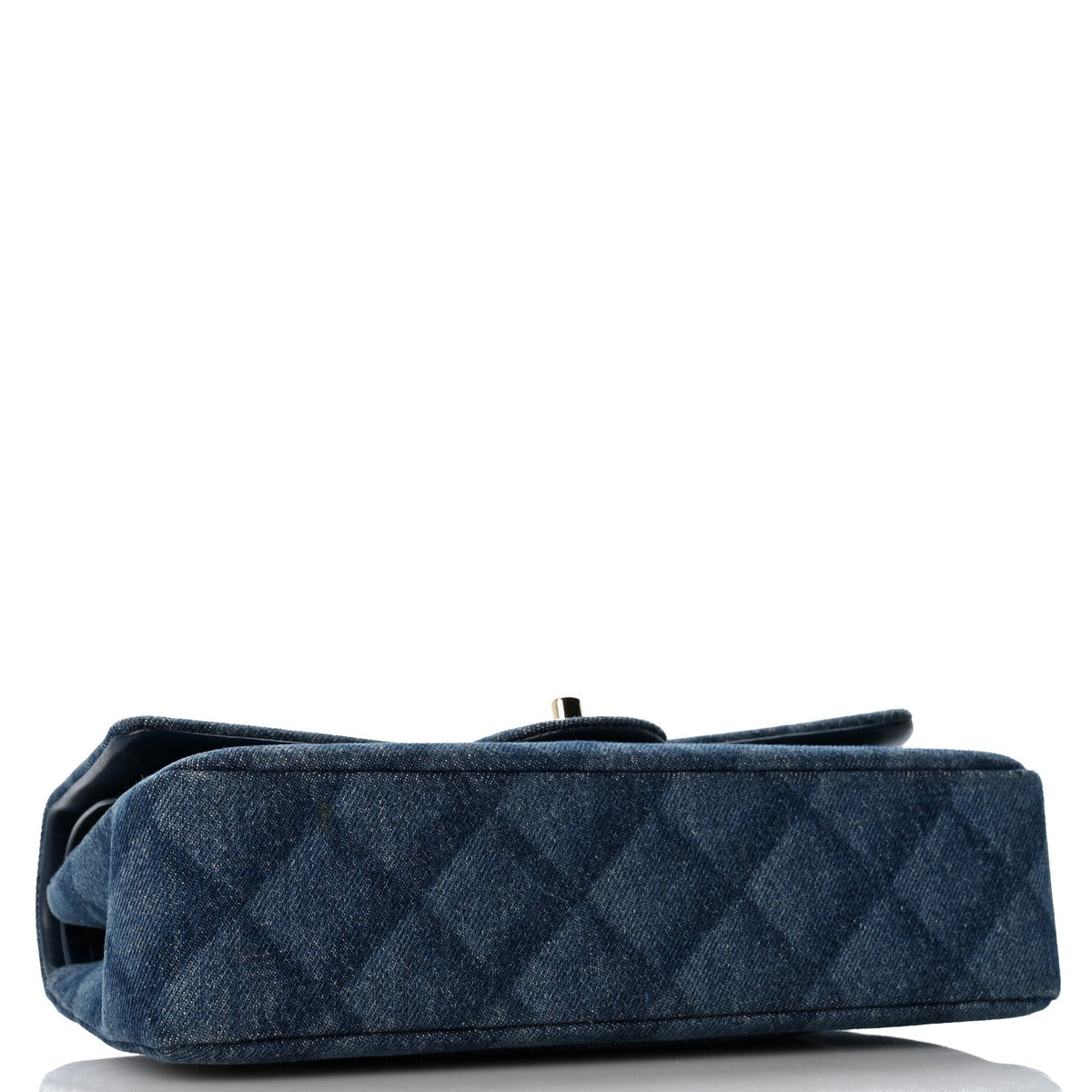 Printed Denim Quilted Medium Double Flap Light Blue wholesalehk.shop